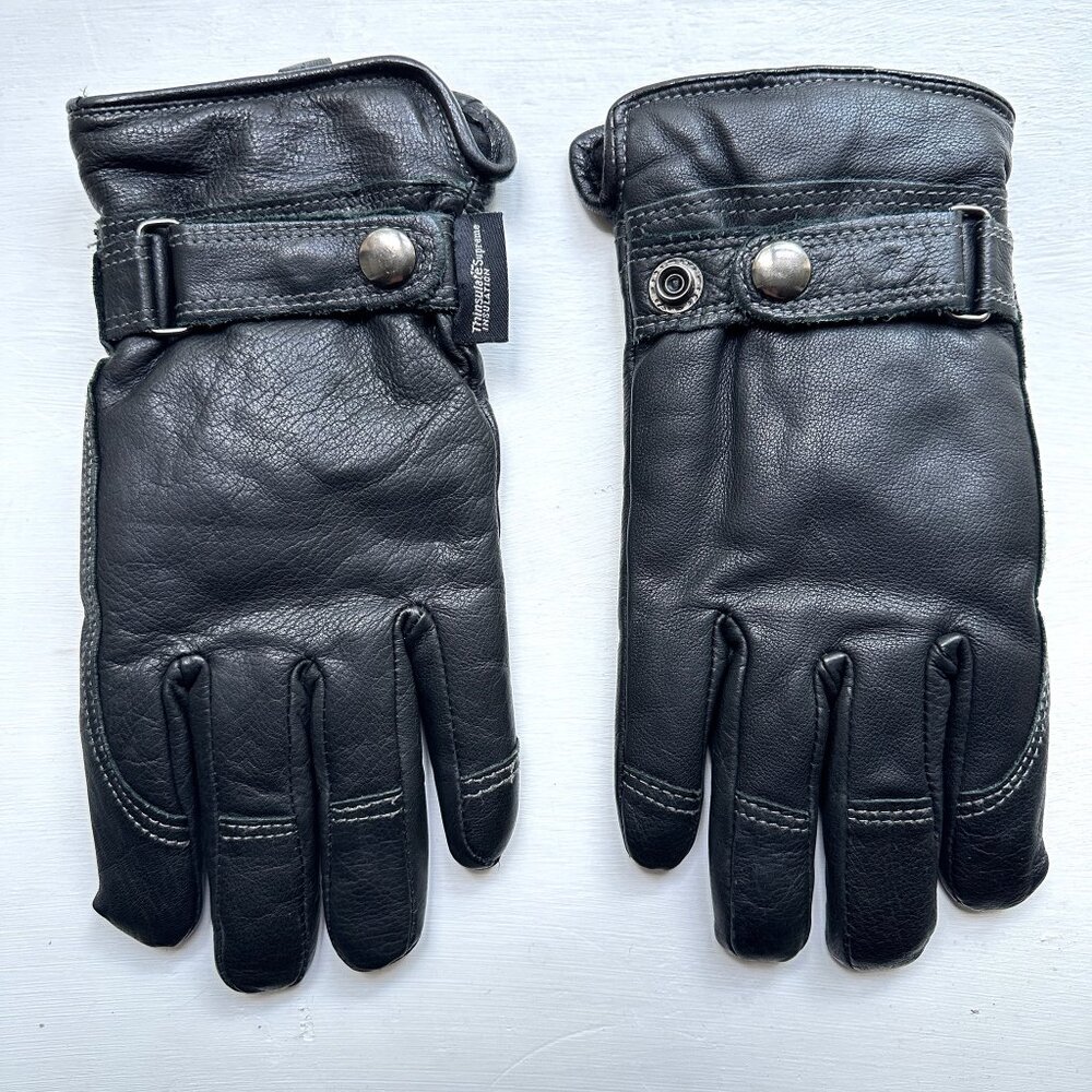 HUDSON'S BAY Gloves Genuine Leather Thinsulate Insulation Lining black gloves M